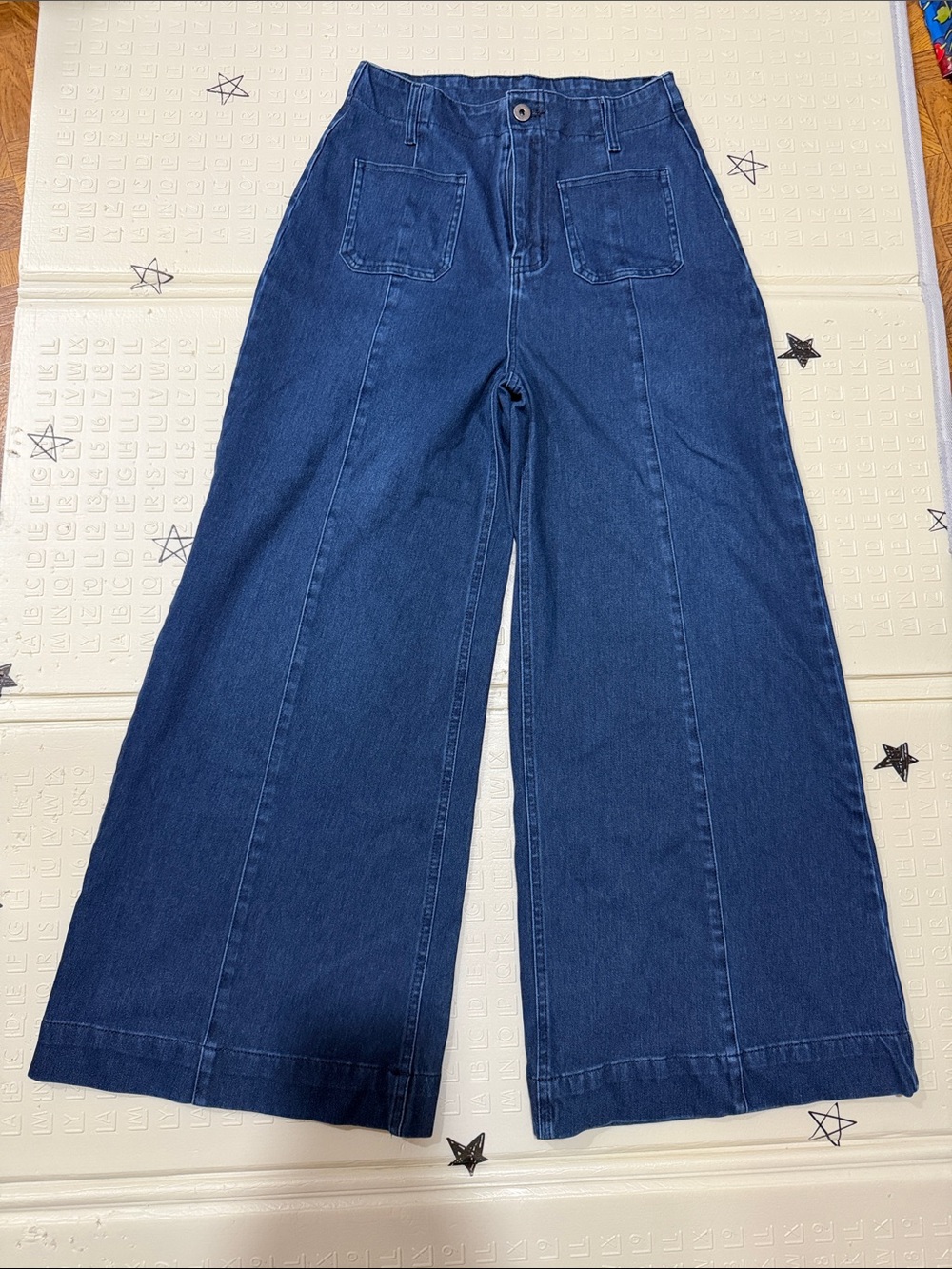 HALARA Wide-Leg High-Rise Jeans in True Blue